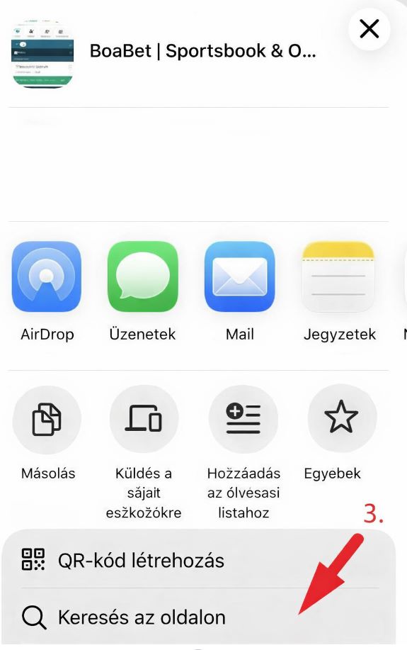 iPhone – Keresés az oldalon funkció