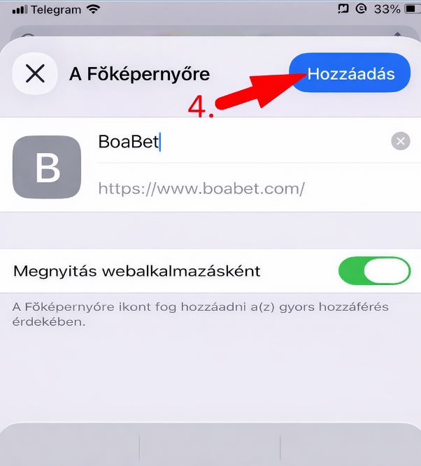 Hozzáadás gomb – ikon létrehozása iPhone-on